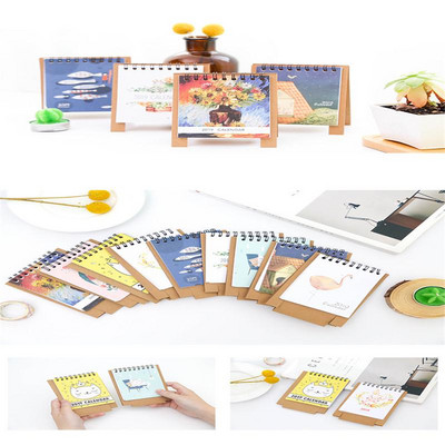 Újévi macska barkács rajzfilm mini asztali papír naptár Napi ütemező Ütemezés Jegyzettömb