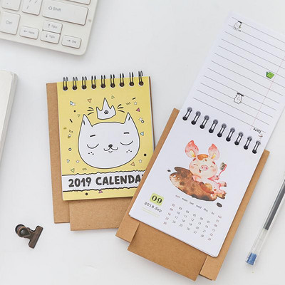 Újévi macska barkács rajzfilm mini asztali papír naptár Napi ütemező Ütemezés Jegyzettömb