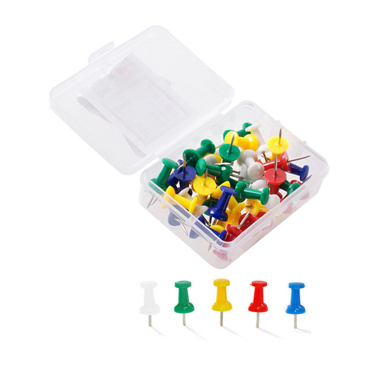 100 komada plastičnog pluta u različitim bojama, igle za guranje ploče, ubod za crtanje, zidne zakovice za fotografije Uredski pribor za školu