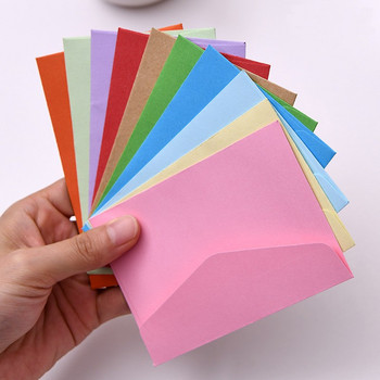 10 бр./лот Мини пликове с цвят на бонбони Направи си многофункционален плик от занаятчийска хартия за пощенски картички от хартия за писма Училищен материал