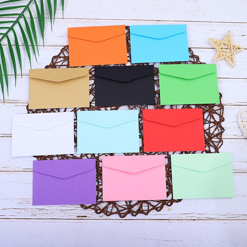 10 gab./partijā Candy Color Mini Aploksnes Diy Daudzfunkciju Amatniecības Papīra Aploksne Vēstuļu Papīram Pastkartēm Skolas Materiāls