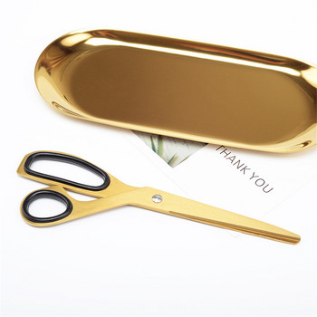 1PC Златни ножици Домакински инструменти за рязане Офис Ножици за рязане на ленти Ножици за асиметрия на тъкани Шивашки ножици
