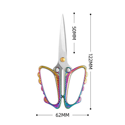 1PC Foarfece de aur Instrumente de tăiat pentru uz casnic Foarfece de tăiat panglică pentru birou Foarfece de croitorie asimetrie pentru țesături Foarfece de croitorie