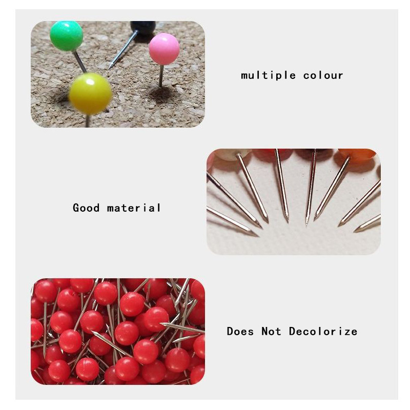 300 kom/kutija Oznake za mape u boji Crtanje Foto Zidni klinovi Plutene igle za ploče Ubodne igle Alat za slikanje Uredski školski pribor