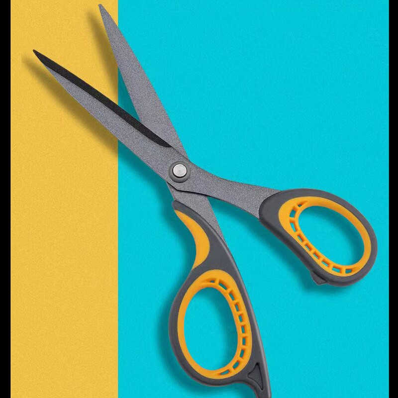 Croitori de birou multifuncționali de uz casnic mari din oțel inoxidabil negru cu foarfece galbene