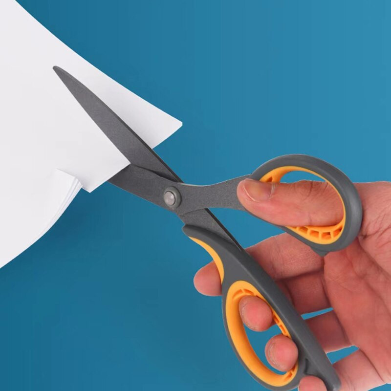 Croitori de birou multifuncționali de uz casnic mari din oțel inoxidabil negru cu foarfece galbene