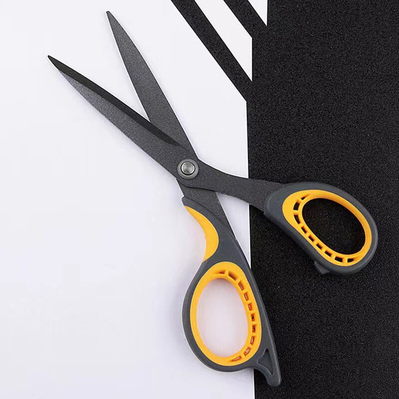 Croitori de birou multifuncționali de uz casnic mari din oțel inoxidabil negru cu foarfece galbene