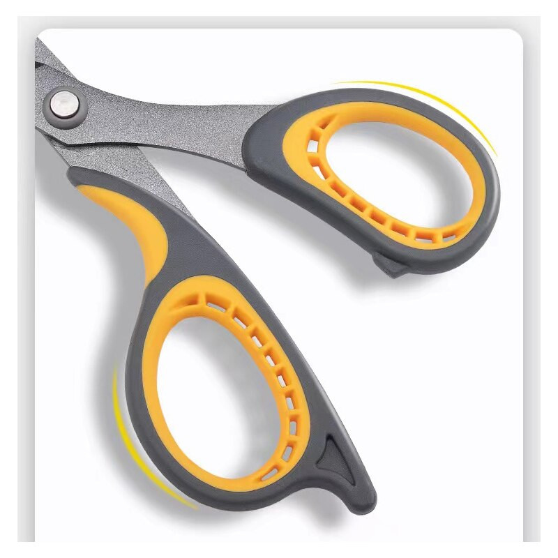 Croitori de birou multifuncționali de uz casnic mari din oțel inoxidabil negru cu foarfece galbene