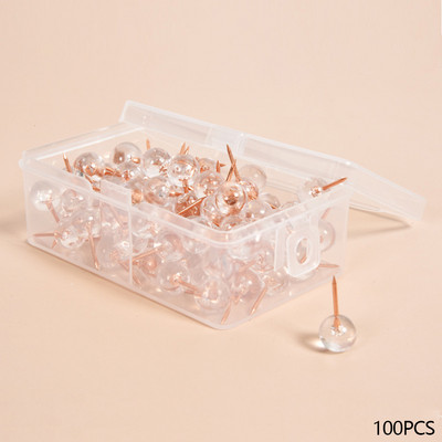 100 kom/kutija Akrilne metalne pribadače igle Akrilna glava s plutenom pločom od čeličnog vrha Obojene pribadače za crtanje Uredski školski pribor