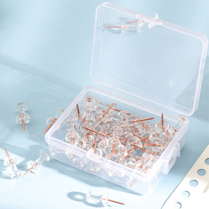 100 kom/kutija Akrilne metalne pribadače igle Akrilna glava s plutenom pločom od čeličnog vrha Obojene pribadače za crtanje Uredski školski pribor