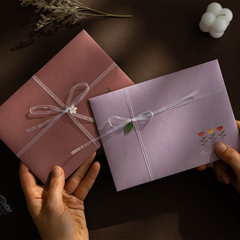 12 τμχ/σετ Ins Φάκελοι Floral Kawaii Letter Pads DIY Προσκλητήρια Γάμου Κάρτες Φάκελοι με αυτοκόλλητα Κορεάτικη γραφική ύλη
