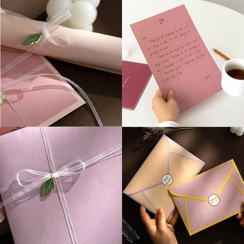 12 τμχ/σετ Ins Φάκελοι Floral Kawaii Letter Pads DIY Προσκλητήρια Γάμου Κάρτες Φάκελοι με αυτοκόλλητα Κορεάτικη γραφική ύλη