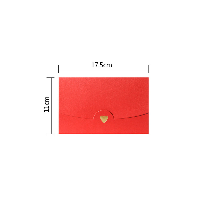 10Pcs 17*11CM Envelopes Prazan Letter Papir Bronzing Zlatno srce Lijepi set pribora za pisanje Školski pribor rukom pisan