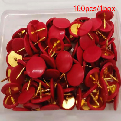 100 de bucăți din 13 culori, acoperite cu plastic, ace cu cap plat, placă de plută, articole de papetărie creative de birou