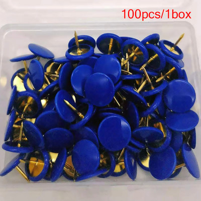 100 de bucăți din 13 culori, acoperite cu plastic, ace cu cap plat, placă de plută, articole de papetărie creative de birou