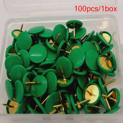 100 de bucăți din 13 culori, acoperite cu plastic, ace cu cap plat, placă de plută, articole de papetărie creative de birou