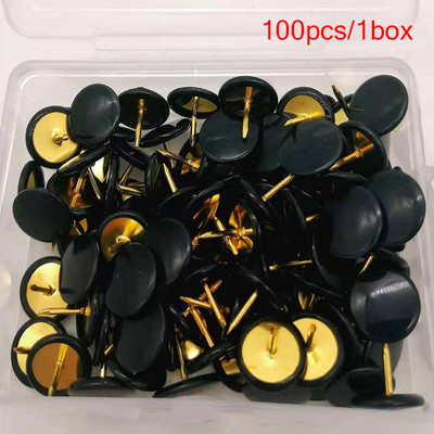 100 de bucăți din 13 culori, acoperite cu plastic, ace cu cap plat, placă de plută, articole de papetărie creative de birou