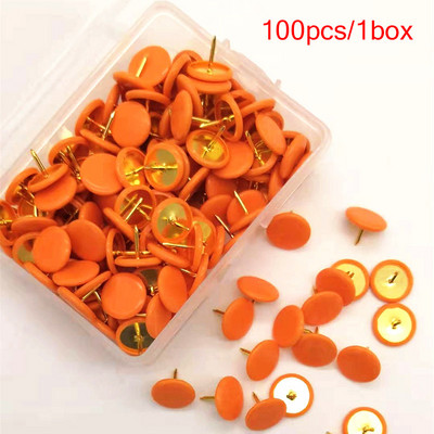 100 de bucăți din 13 culori, acoperite cu plastic, ace cu cap plat, placă de plută, articole de papetărie creative de birou