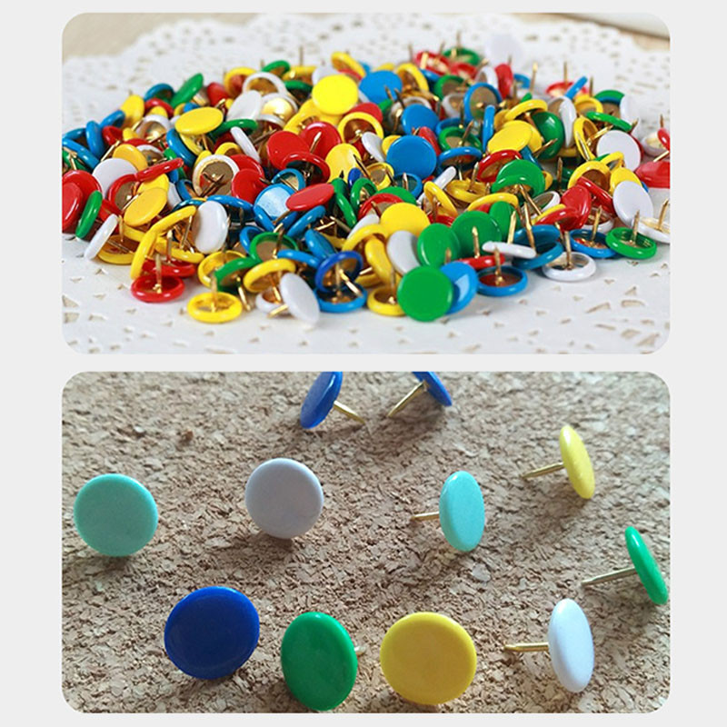 100 de bucăți din 13 culori, acoperite cu plastic, ace cu cap plat, placă de plută, articole de papetărie creative de birou