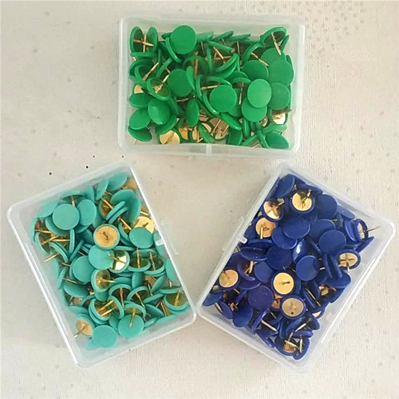 100 de bucăți din 13 culori, acoperite cu plastic, ace cu cap plat, placă de plută, articole de papetărie creative de birou