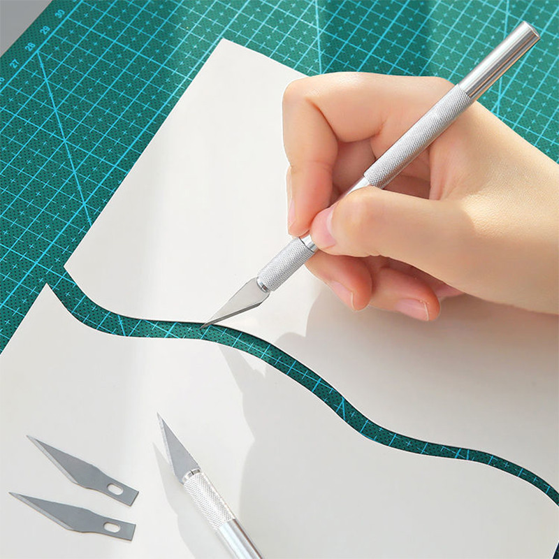 1 db kés 5 db penge pengék rozsdamentes acél pengék fém penge fafaragó penge csere sebészeti szike kézműves szerszámok