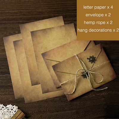 10vnt/rinkinys Vintage Envelope Kraft Laiškas Popierius Rašomojo Popieriaus rinkinys A5 Langų Vokai Vestuvių Kvietimas Vokas Dovanų Vokas