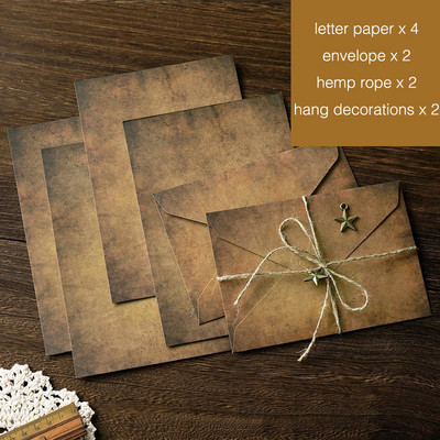 10vnt/rinkinys Vintage Envelope Kraft Laiškas Popierius Rašomojo Popieriaus rinkinys A5 Langų Vokai Vestuvių Kvietimas Vokas Dovanų Vokas