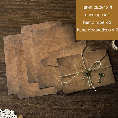 10vnt/rinkinys Vintage Envelope Kraft Laiškas Popierius Rašomojo Popieriaus rinkinys A5 Langų Vokai Vestuvių Kvietimas Vokas Dovanų Vokas