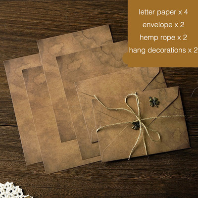 10vnt/rinkinys Vintage Envelope Kraft Laiškas Popierius Rašomojo Popieriaus rinkinys A5 Langų Vokai Vestuvių Kvietimas Vokas Dovanų Vokas