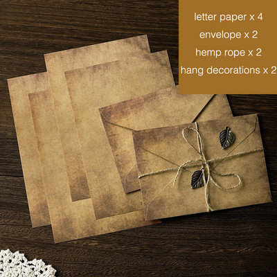 10vnt/rinkinys Vintage Envelope Kraft Laiškas Popierius Rašomojo Popieriaus rinkinys A5 Langų Vokai Vestuvių Kvietimas Vokas Dovanų Vokas