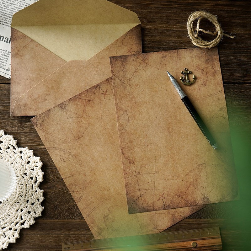 10vnt/rinkinys Vintage Envelope Kraft Laiškas Popierius Rašomojo Popieriaus rinkinys A5 Langų Vokai Vestuvių Kvietimas Vokas Dovanų Vokas