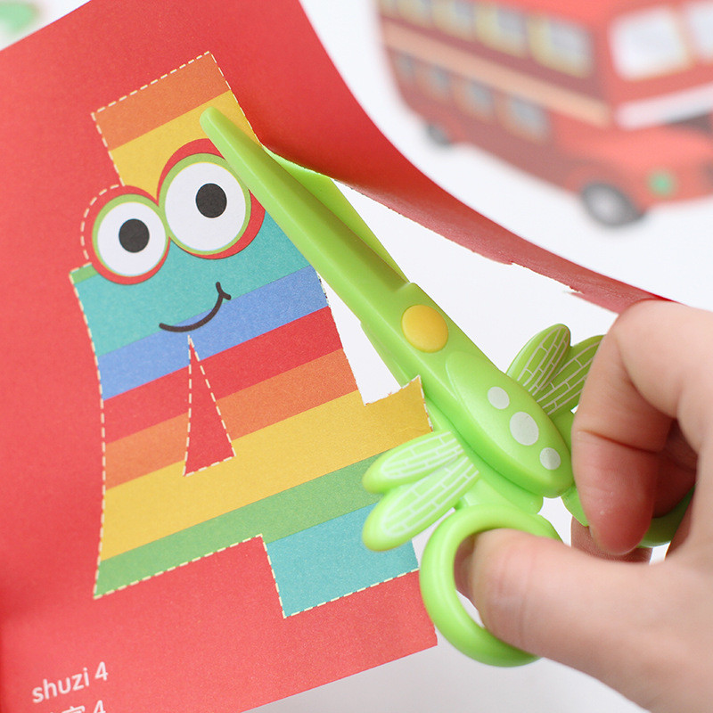 Sigurnosni plastični crtić u obliku vilin konjica dječji sigurnosni nož za rezanje papira mini ručni učenik rezanje čipke škare