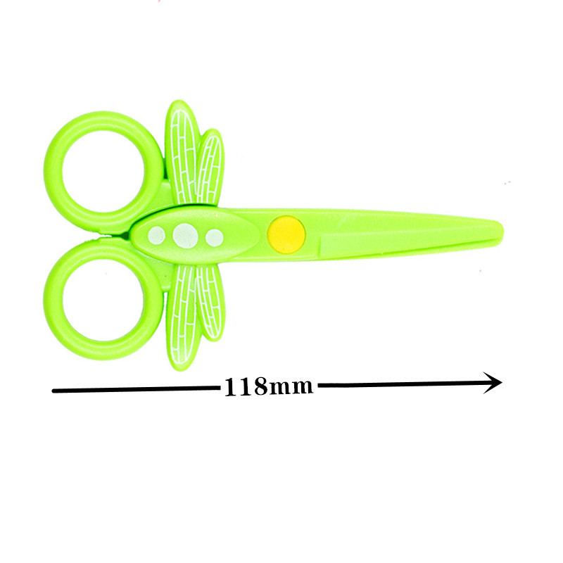 Sigurnosni plastični crtić u obliku vilin konjica dječji sigurnosni nož za rezanje papira mini ručni učenik rezanje čipke škare