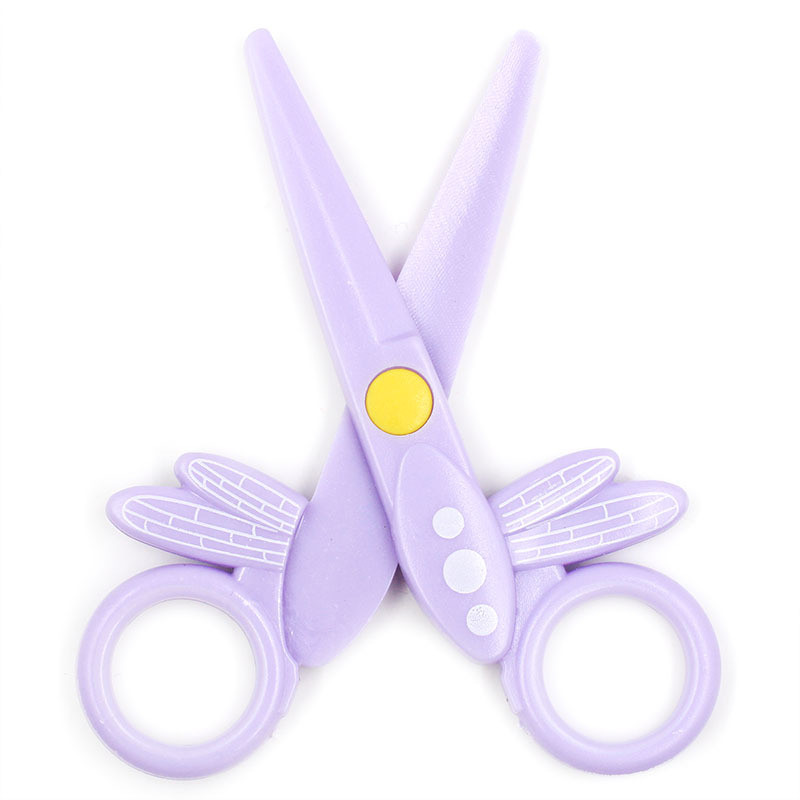 Sigurnosni plastični crtić u obliku vilin konjica dječji sigurnosni nož za rezanje papira mini ručni učenik rezanje čipke škare