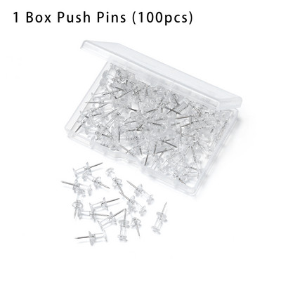 100 kom. Plastične prozirne pribadače za višekratnu upotrebu Izdržljive pribadače Pribadače Pribadače Gumbi Pribadače Uredski školski pribor