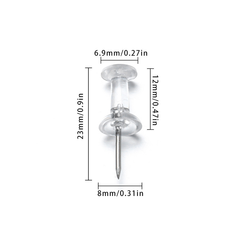 100 kom. Plastične prozirne pribadače za višekratnu upotrebu Izdržljive pribadače Pribadače Pribadače Gumbi Pribadače Uredski školski pribor