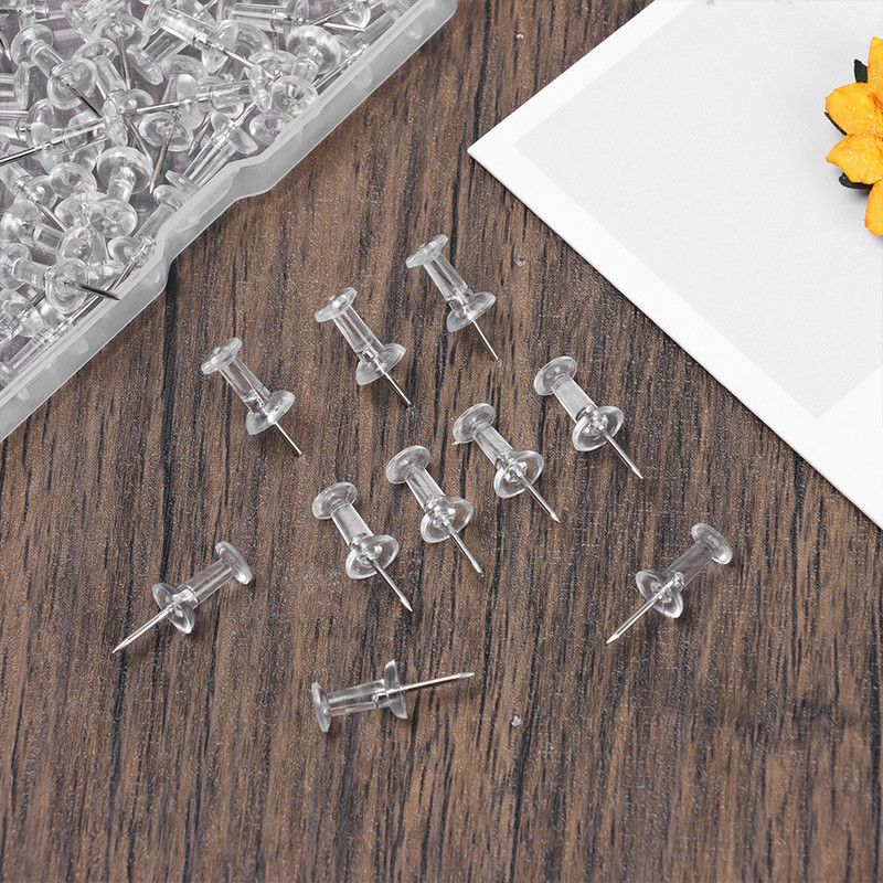 100 kom. Plastične prozirne pribadače za višekratnu upotrebu Izdržljive pribadače Pribadače Pribadače Gumbi Pribadače Uredski školski pribor