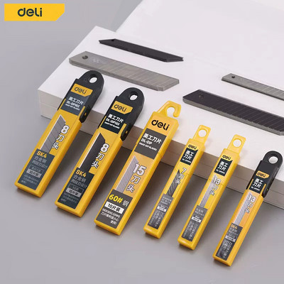 Λεπίδες μαχαιριών Deli Utility πλάτους 18 mm Λεπίδες από κράμα χάλυβα SK5 για χάρτινο κουτί χειροτεχνίας στο σπίτι Εργαλείο κοπής 19 mm Αιχμηρή άκρη