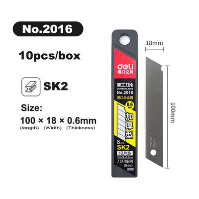 Λεπίδες μαχαιριών Deli Utility πλάτους 18 mm Λεπίδες από κράμα χάλυβα SK5 για χάρτινο κουτί χειροτεχνίας στο σπίτι Εργαλείο κοπής 19 mm Αιχμηρή άκρη