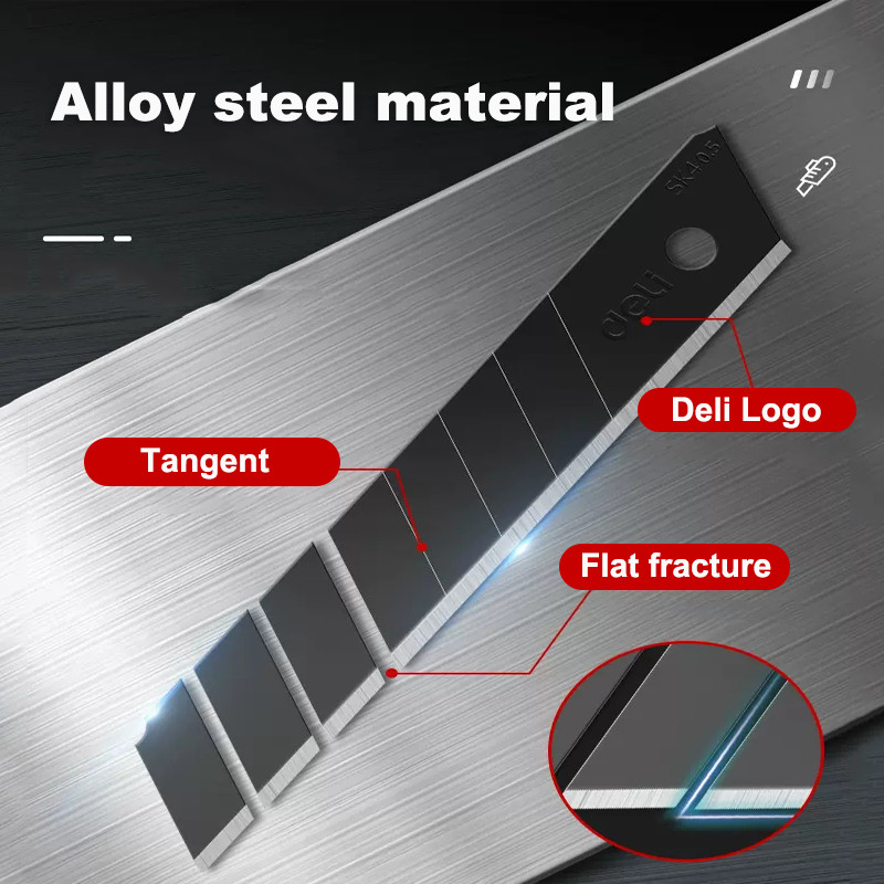 Λεπίδες μαχαιριών Deli Utility πλάτους 18 mm Λεπίδες από κράμα χάλυβα SK5 για χάρτινο κουτί χειροτεχνίας στο σπίτι Εργαλείο κοπής 19 mm Αιχμηρή άκρη