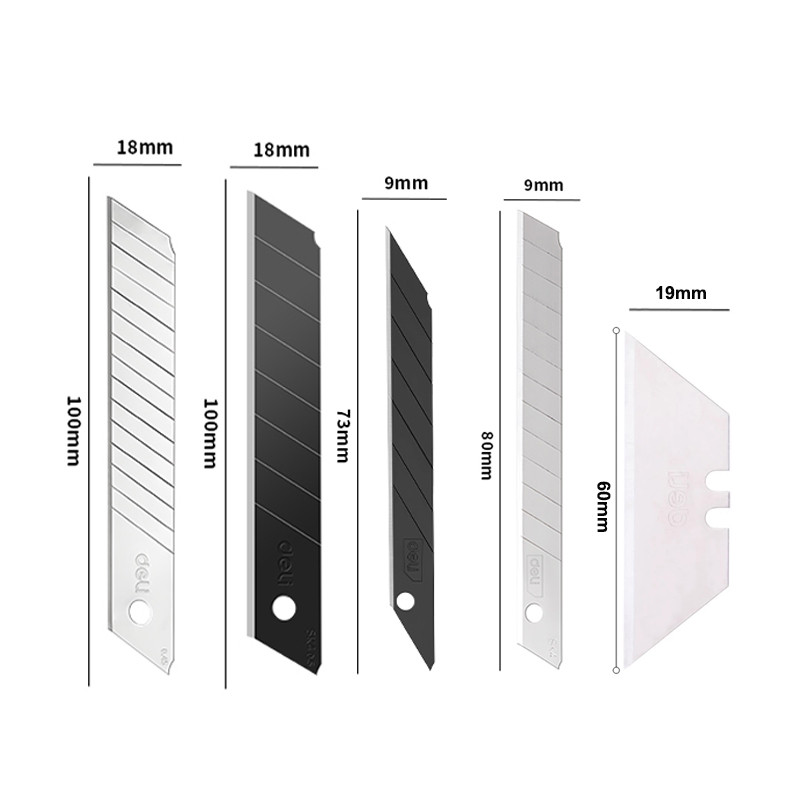 Λεπίδες μαχαιριών Deli Utility πλάτους 18 mm Λεπίδες από κράμα χάλυβα SK5 για χάρτινο κουτί χειροτεχνίας στο σπίτι Εργαλείο κοπής 19 mm Αιχμηρή άκρη