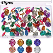 40 komada hvataljki za karte Svjetlucave igle za guranje Diy hvataljke za crtanje fotografija Zidne zakovice Učenički pribor Školski pribor