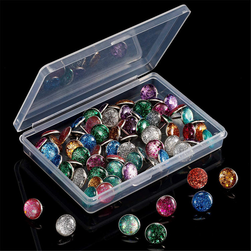 40 komada hvataljki za karte Svjetlucave igle za guranje Diy hvataljke za crtanje fotografija Zidne zakovice Učenički pribor Školski pribor