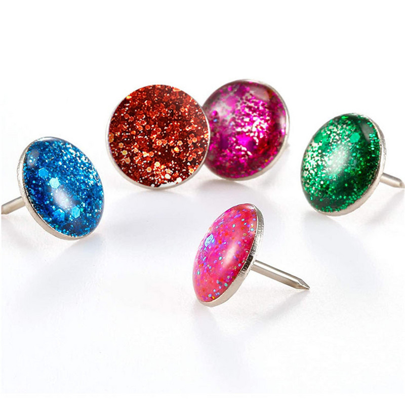 40 komada hvataljki za karte Svjetlucave igle za guranje Diy hvataljke za crtanje fotografija Zidne zakovice Učenički pribor Školski pribor