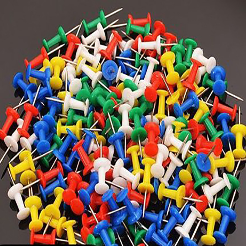 35 kom/kutija Raznobojne plastične igle za guranje Raznorazne kopče za uvez Plutena ploča Sigurnosni uredski školski pribor