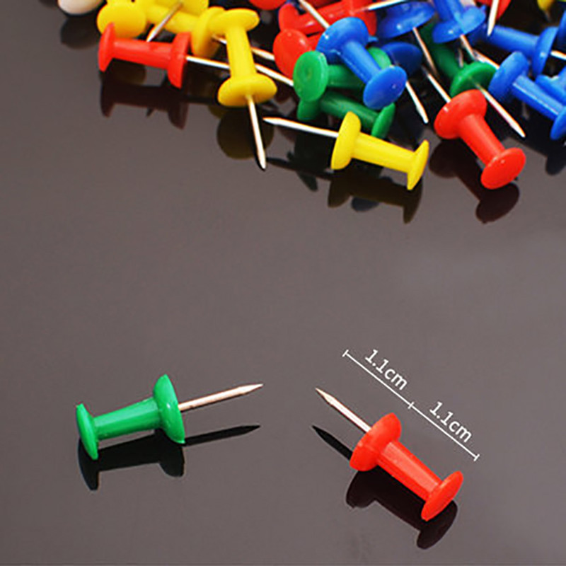 35 kom/kutija Raznobojne plastične igle za guranje Raznorazne kopče za uvez Plutena ploča Sigurnosni uredski školski pribor