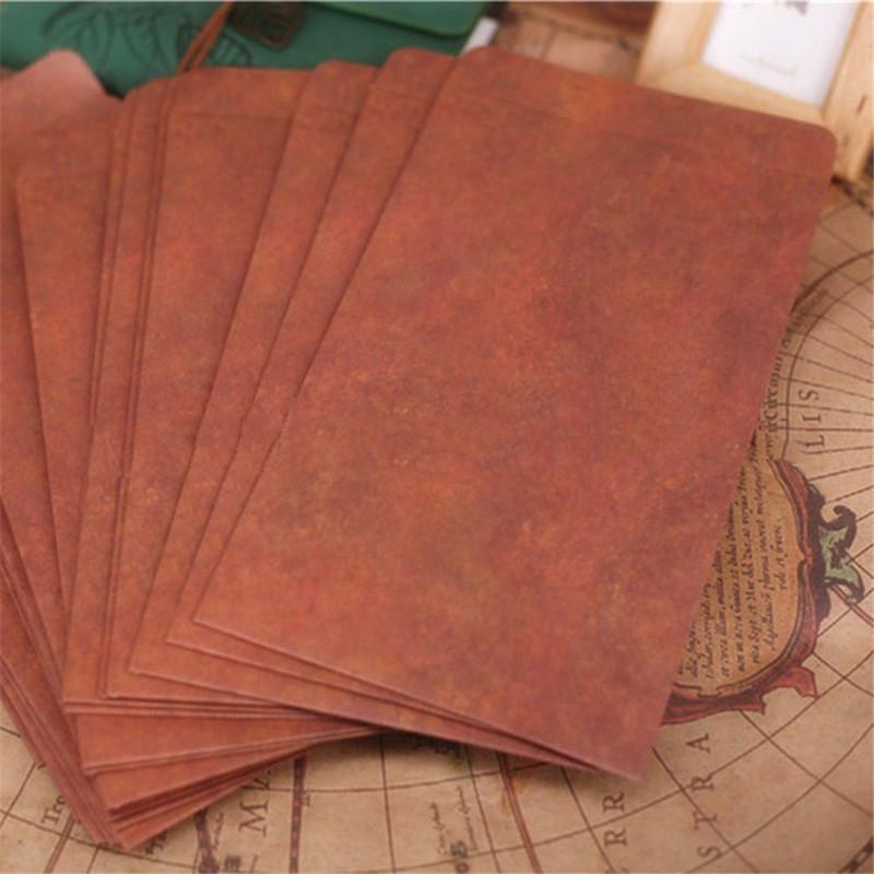 10 buc. Husă plic vintage Kraft pentru invitație de nuntă, pungă, carte poștală, salarii, plic decorativ, rechizite școlare de birou