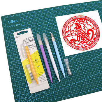 Нож за дърворезба с 12 остриета Scrapbooking Направи си ръчен акаунт Резачка за хартия Art Cutter Инструменти за гравиране Канцеларски материали