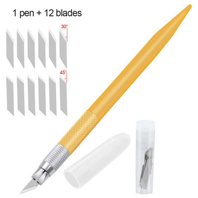 Uslužni nož za rezbarenje s 12 oštrica Scrapbooking Diy Ručni račun Rezač papira Umjetnički rezač Alati za graviranje Pribor za pisanje