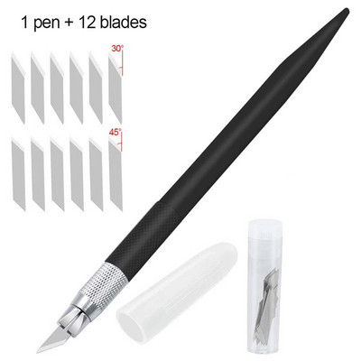 Uslužni nož za rezbarenje s 12 oštrica Scrapbooking Diy Ručni račun Rezač papira Umjetnički rezač Alati za graviranje Pribor za pisanje